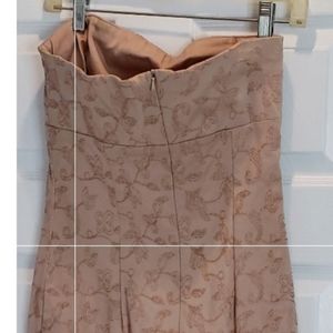 Nude Fitted Cocktail Dress Strapless